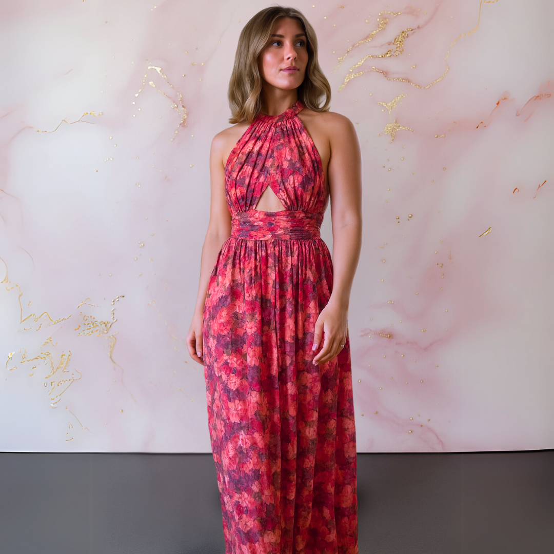 Adelgunde™ | Langes Kleid mit Blumenprint