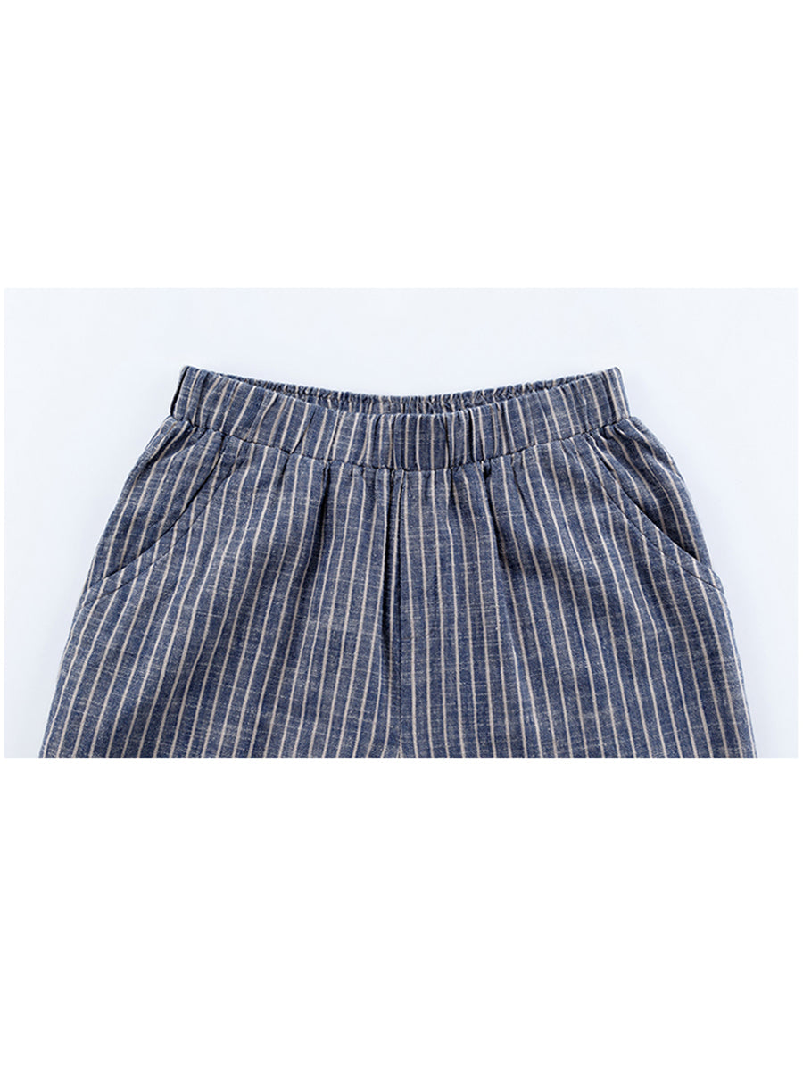 Selinde™ | Gestreifte Baumwoll-Leinenhose