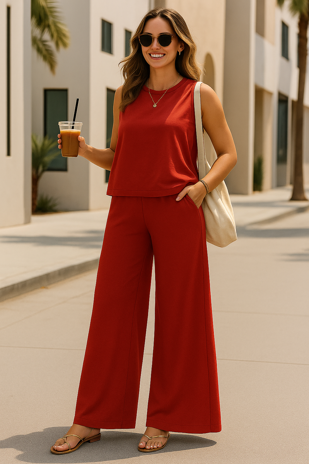 Ingrid™ | Bequemes Sommer-Ensemble mit Weitbein-Hose