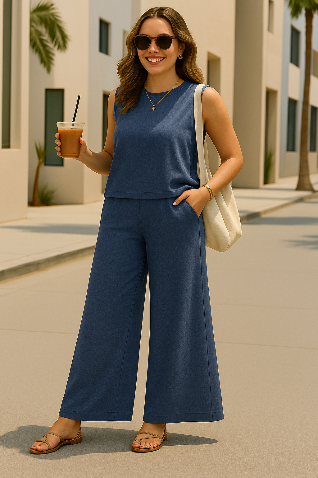 Ingrid™ | Bequemes Sommer-Ensemble mit Weitbein-Hose