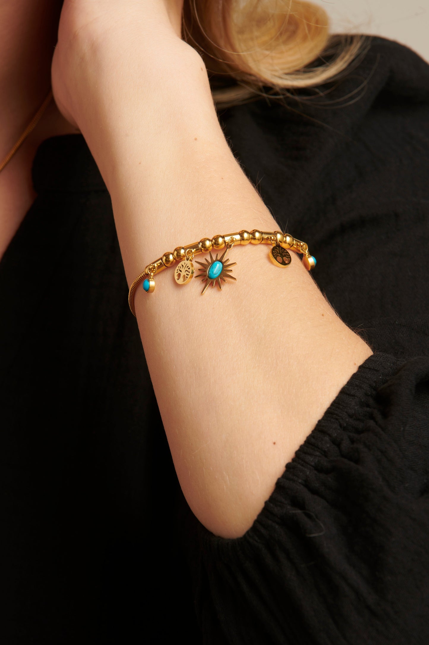 Elegantes Charm-Armband & Halsketten-Set