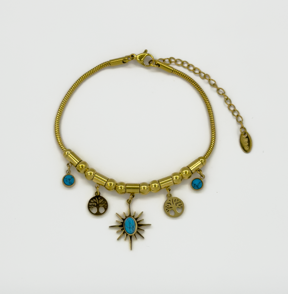 Elegantes Charm-Armband & Halsketten-Set