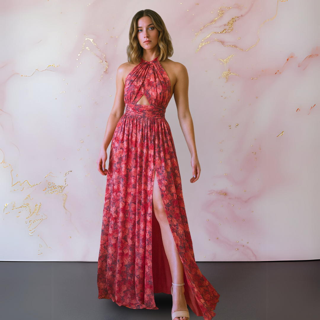 Adelgunde™ | Langes Kleid mit Blumenprint