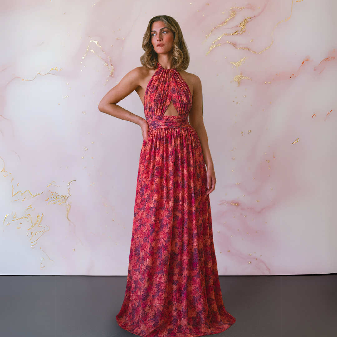 Adelgunde™ | Langes Kleid mit Blumenprint
