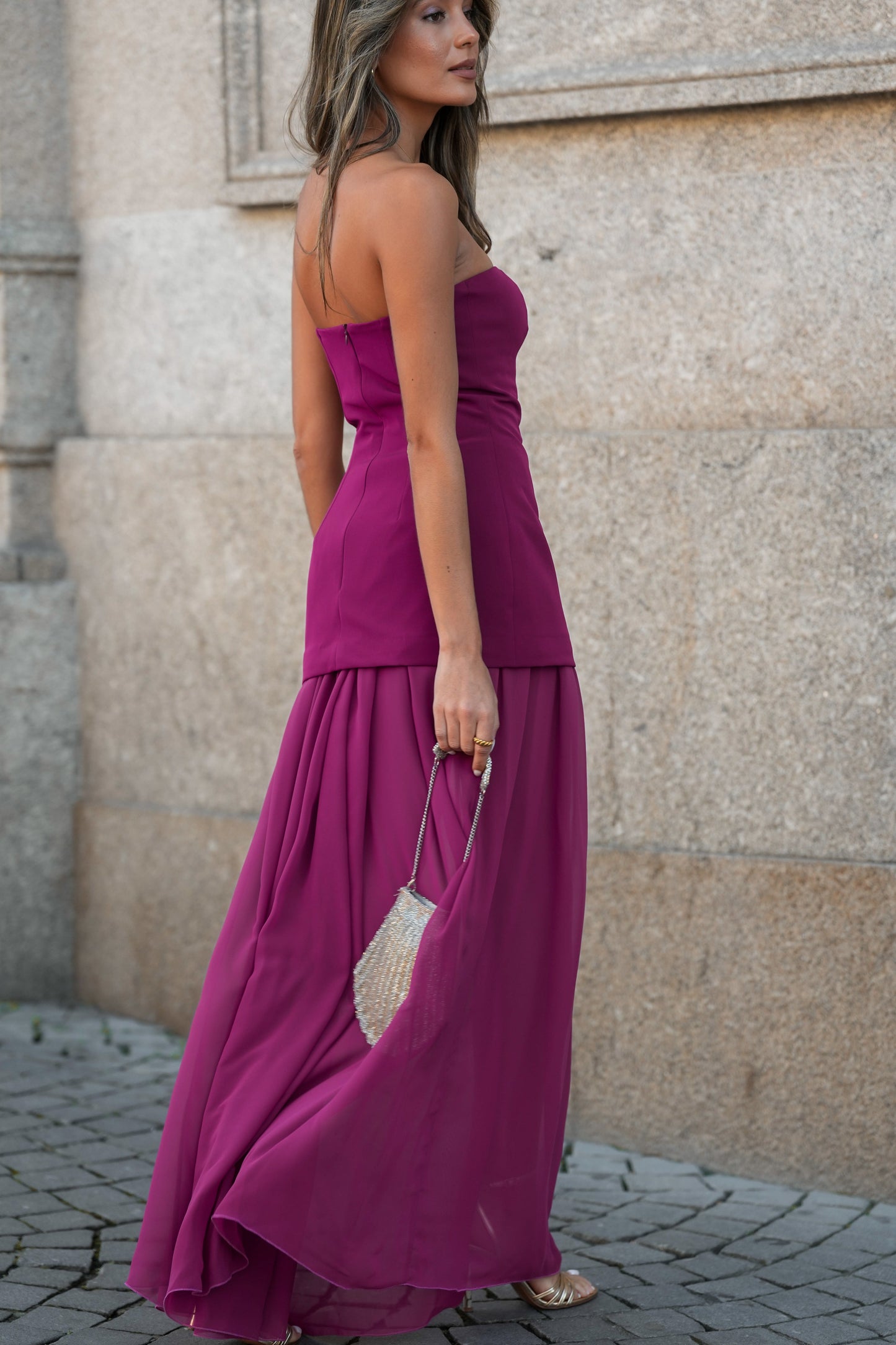 Isolde™ | Abendkleid mit fließendem Cape