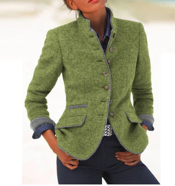 Hedwig™ | Elegante Strickjacke mit hohem Kragen
