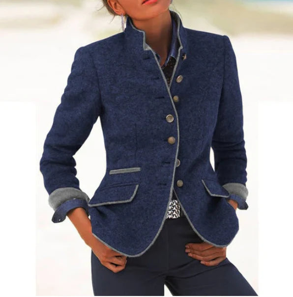 Hedwig™ | Elegante Strickjacke mit hohem Kragen