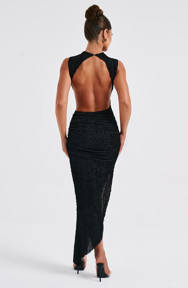 Naenia™ | Texturiertes Asymmetrisches Midikleid
