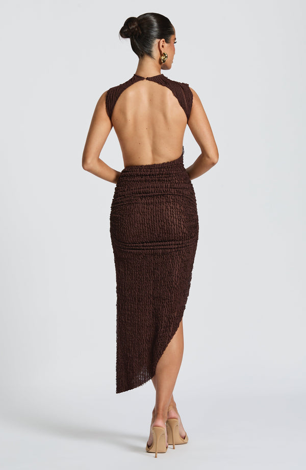 Naenia™ | Texturiertes Asymmetrisches Midikleid