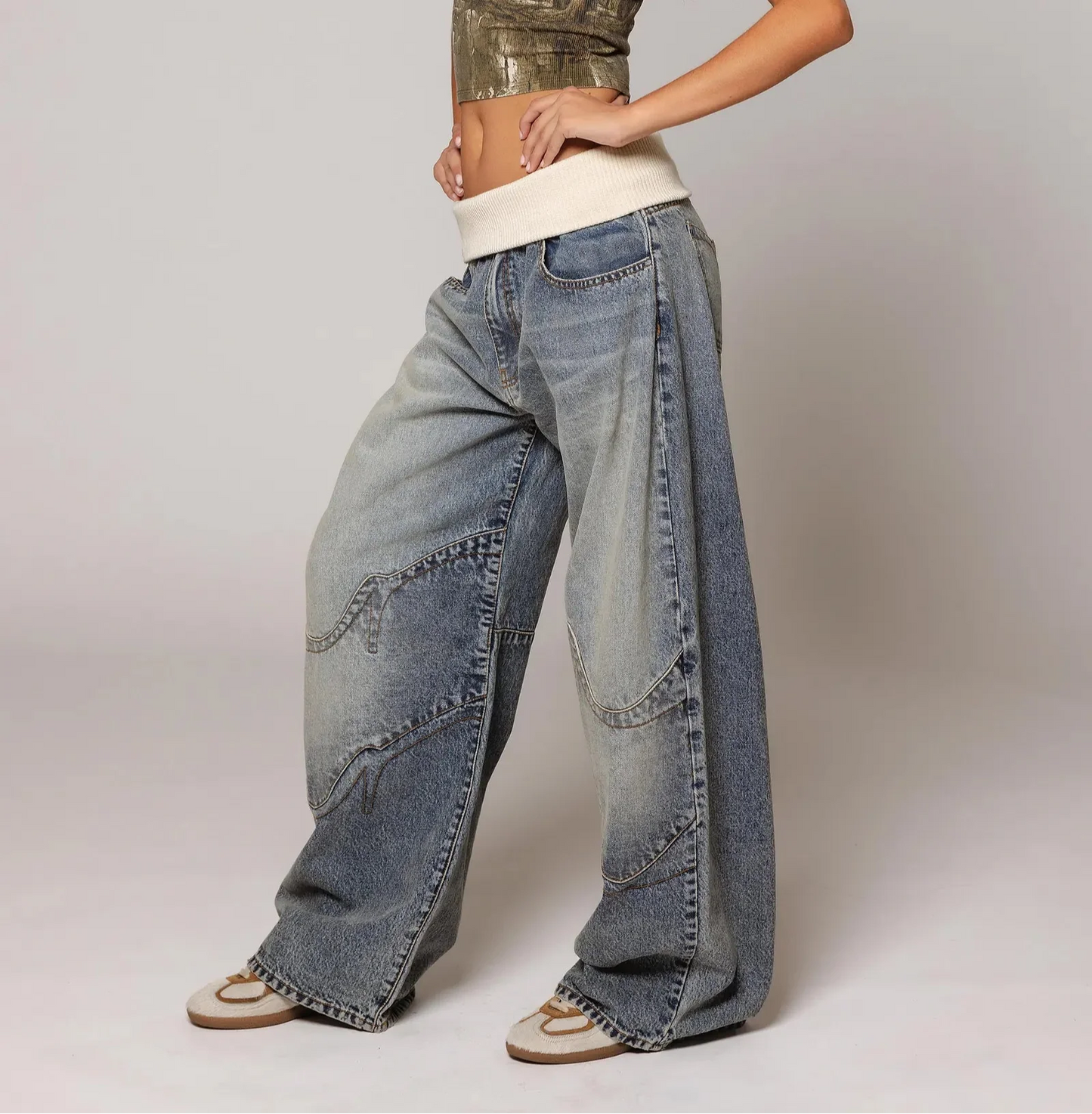 Jolanda™ | Tief sitzende Baggy-Jeans