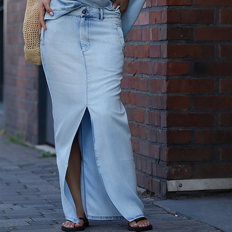 Kyra™ | Jeans Kleid mit Schlitz