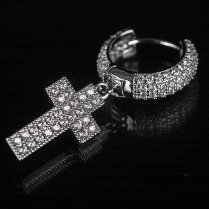 Diamant-Glow Kreuz-Ohrringe
