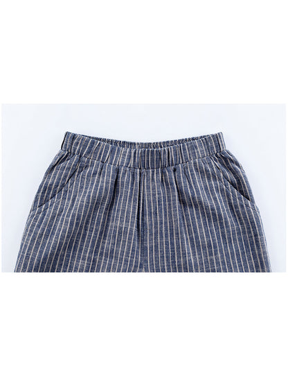 Selinde™ | Gestreifte Baumwoll-Leinenhose
