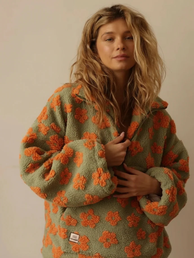Karoline™ | Fleecejacke mit Blumenprint