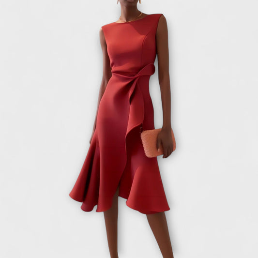 Elanisse™ | Zeitloses Drapiertes Midikleid