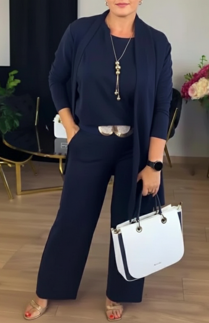 Veralyn™ | Eleganter Langer Mantel | 3-Teiliges Set