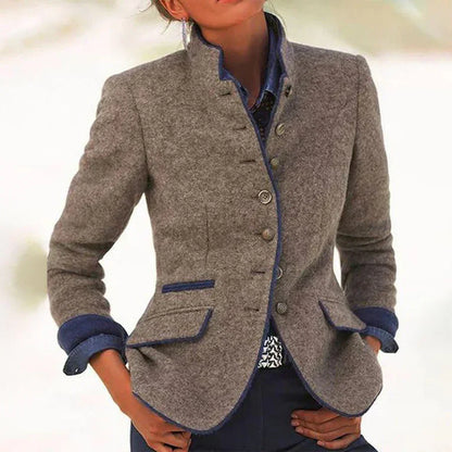 Hedwig™ | Elegante Strickjacke mit hohem Kragen