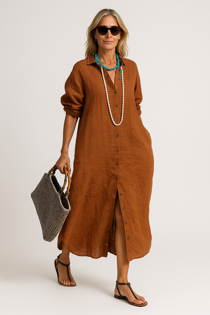 Luna | Lockeres Leinenkleid