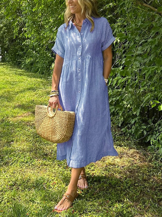 Alessia™ | Gestreiftes Eleganzkleid