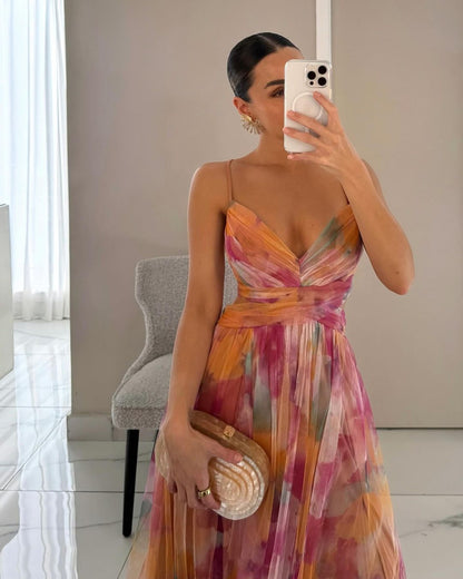 Marlene™ | Elegantes Maxikleid mit Blumendruck
