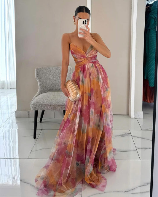 Marlene™ | Elegantes Maxikleid mit Blumendruck