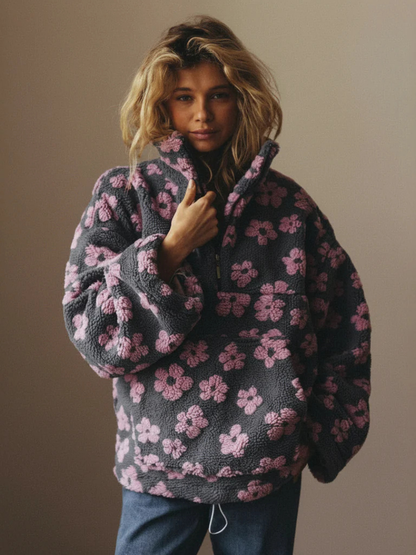 Karoline™ | Fleecejacke mit Blumenprint