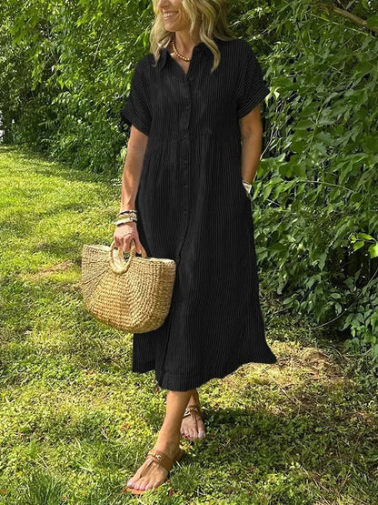 Alessia™ | Gestreiftes Eleganzkleid