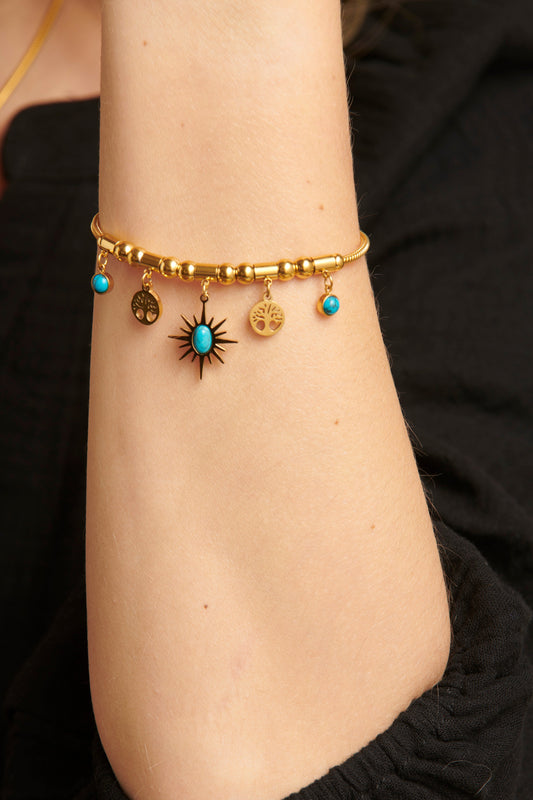 Elegantes Charm-Armband & Halsketten-Set