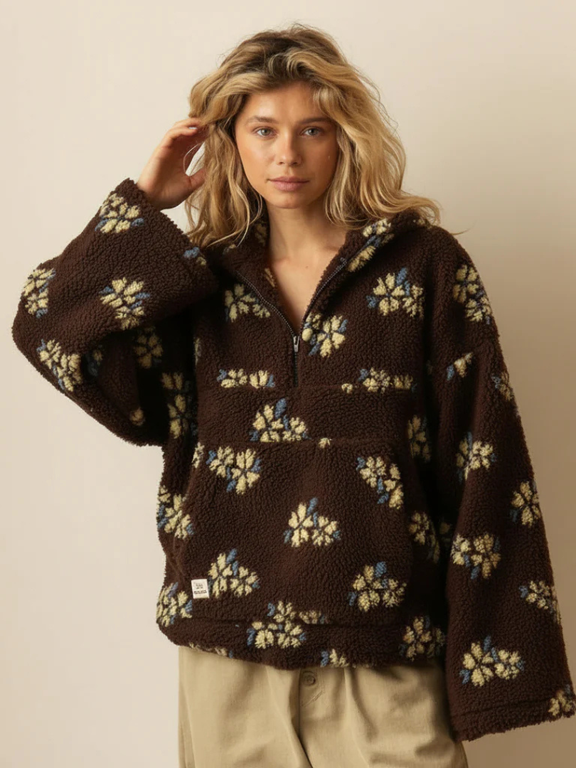 Karoline™ | Fleecejacke mit Blumenprint