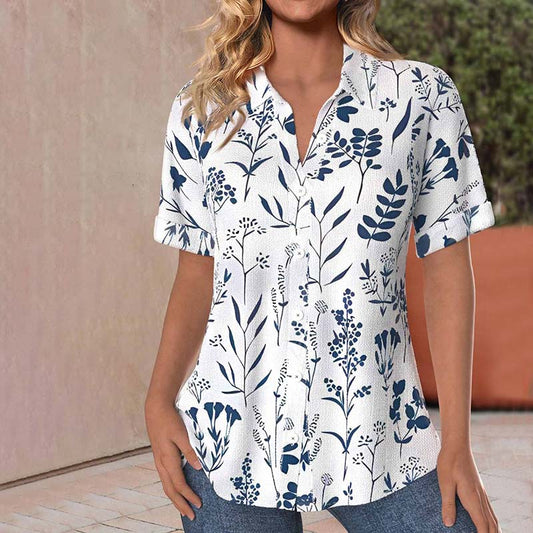 Bertha™ | Bluse mit Blätterdruck