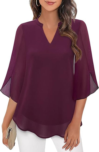 ELINA™ | Chiffon-Bluse in A-Linie