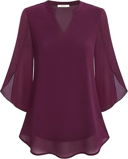 ELINA™ | Chiffon-Bluse in A-Linie
