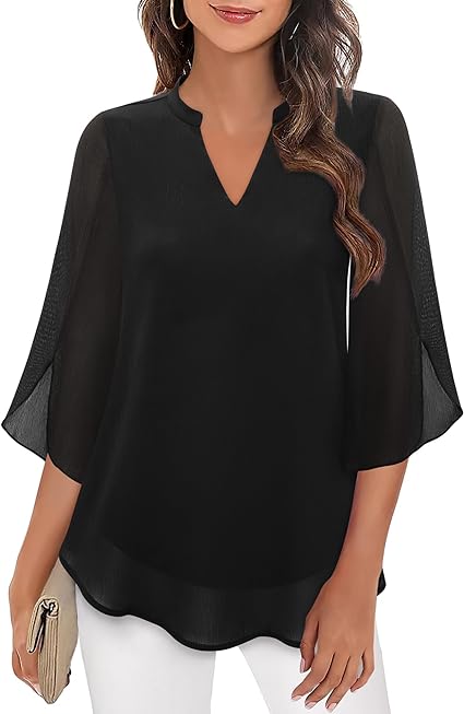 ELINA™ | Chiffon-Bluse in A-Linie