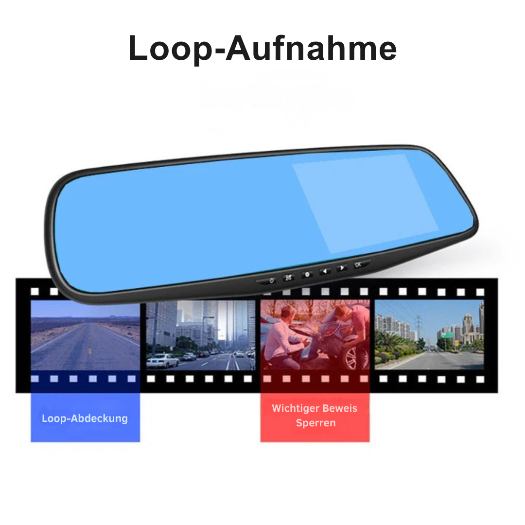 DriveView™ | Auto-Spiegel DVR mit Front/Rückkamera