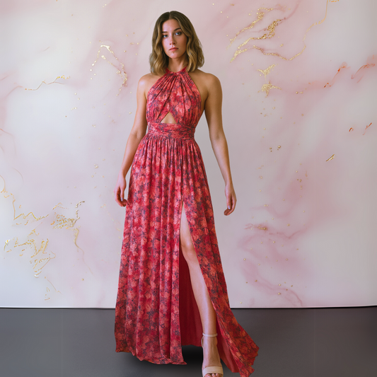 Adelgunde™ | Langes Kleid mit Blumenprint