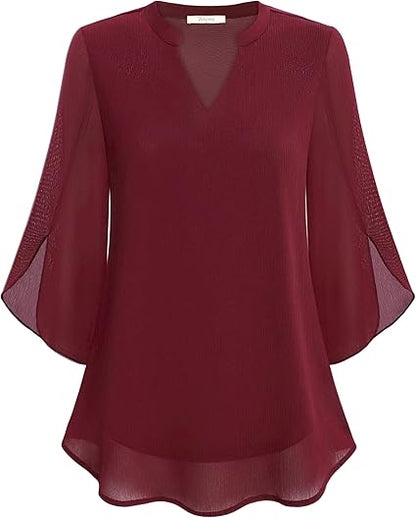 ELINA™ | Chiffon-Bluse in A-Linie