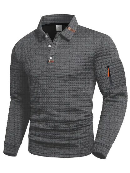 Samuel™ | Strukturiertes Langarm-Poloshirt