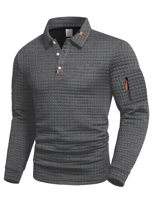 Samuel™ | Strukturiertes Langarm-Poloshirt