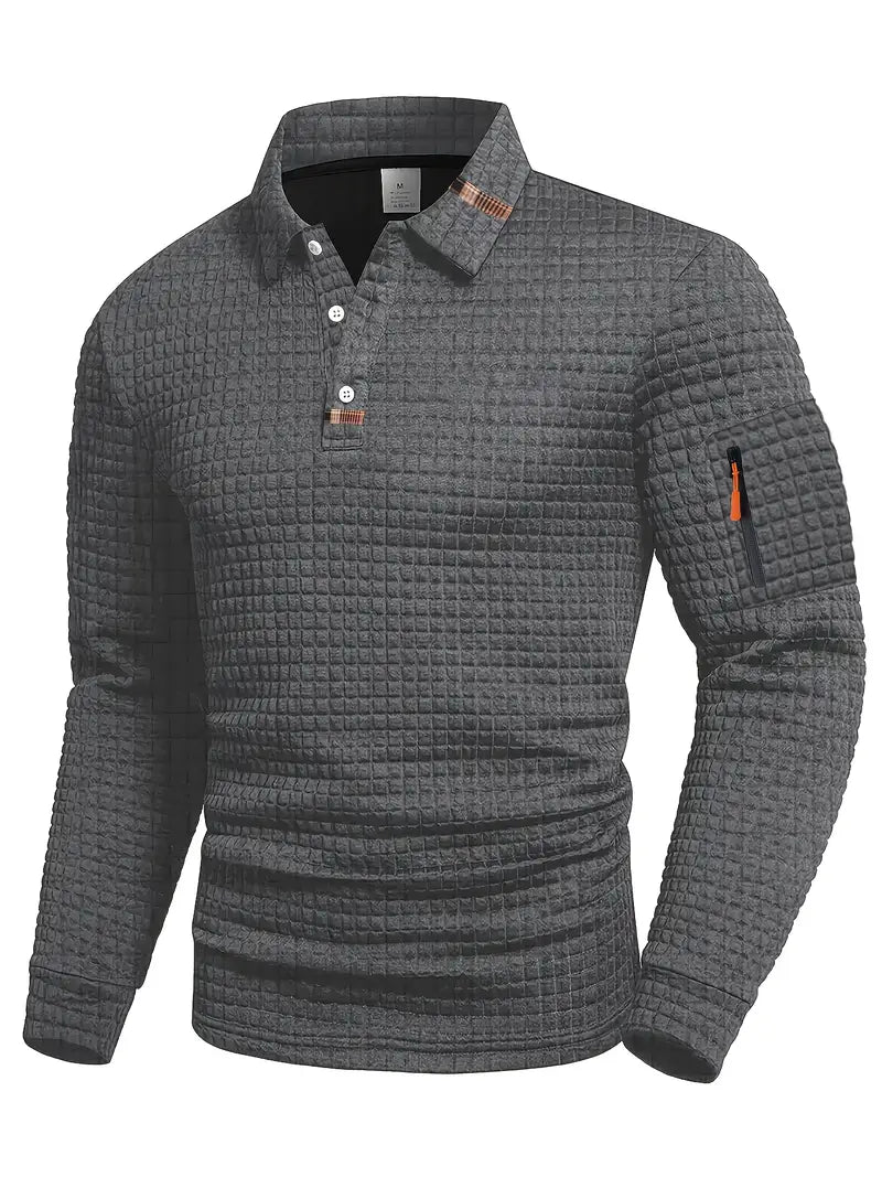 Frank™ | Strukturiertes Langarm-Poloshirt