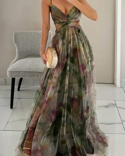Marlene™ | Elegantes Maxikleid mit Blumendruck