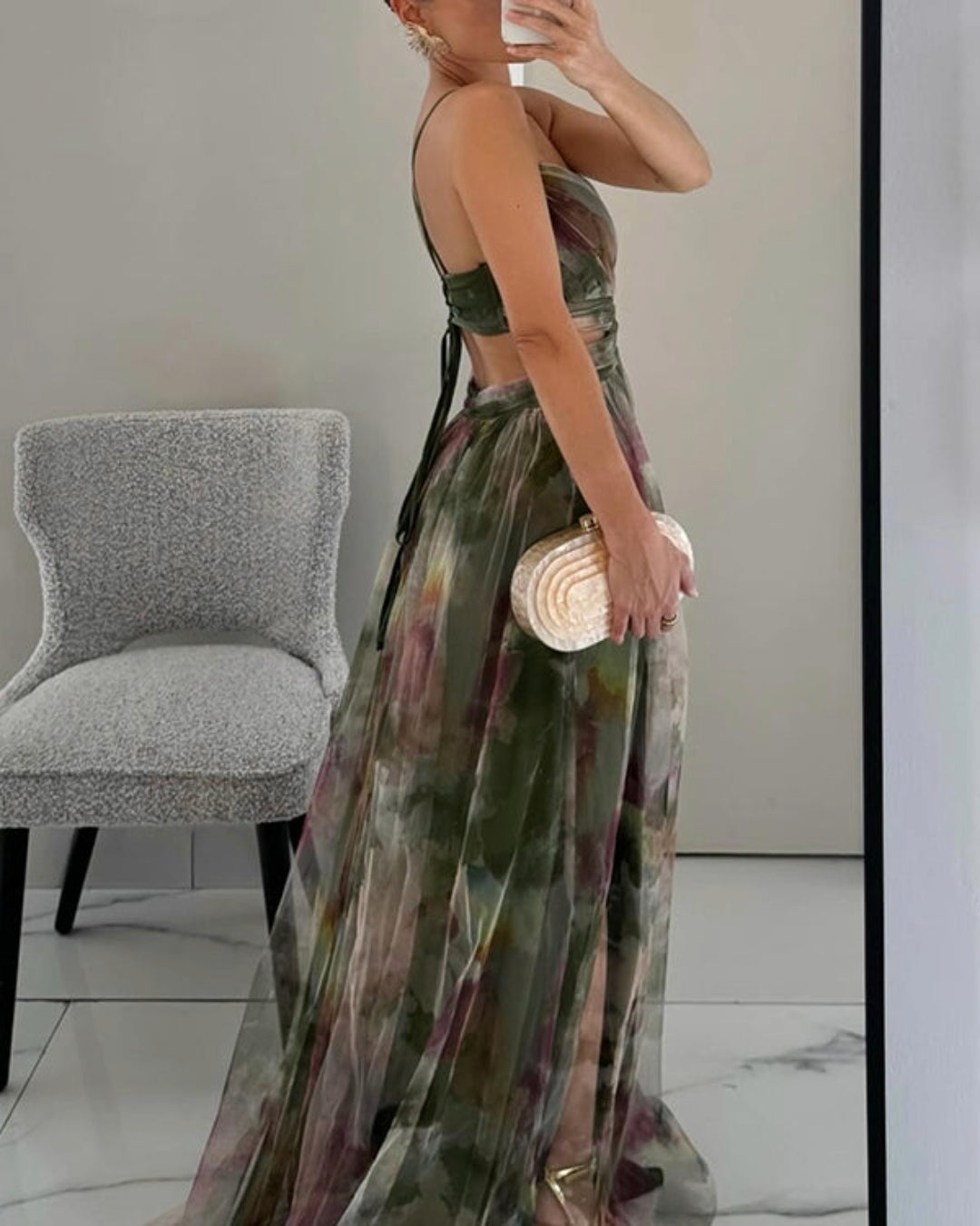 Marlene™ | Elegantes Maxikleid mit Blumendruck
