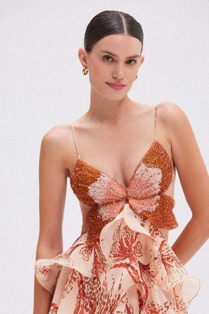 ISALINA™ | Rüschen-Midikleid
