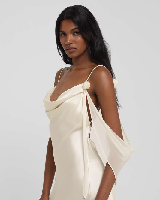 Rhea™ | Luxus Kleid mit Kapuzenkragen