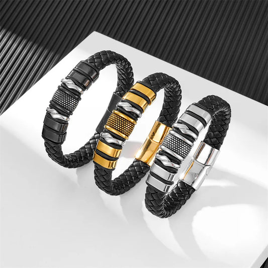 Klassisches, Rockinspiriertes Lederarmband