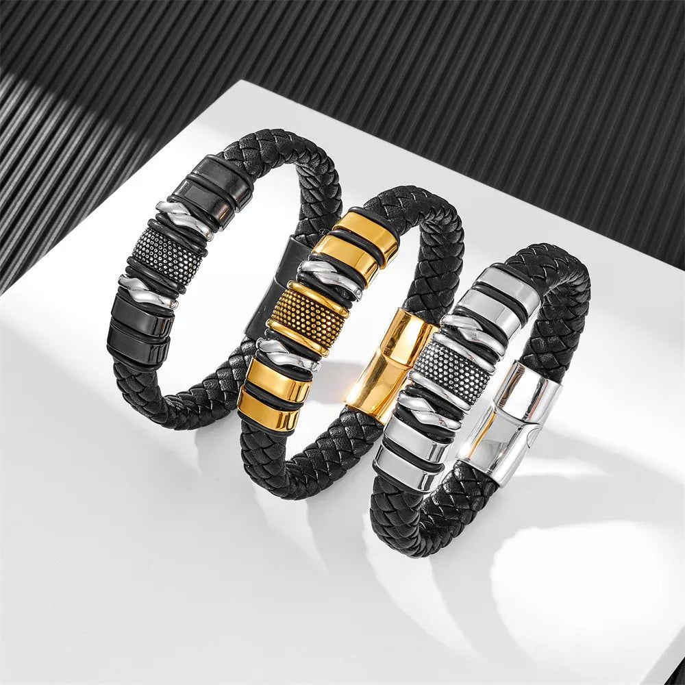 Klassisches, Rockinspiriertes Lederarmband