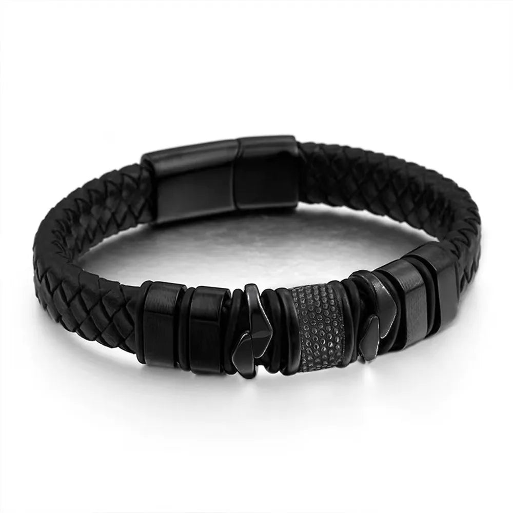 Klassisches, Rockinspiriertes Lederarmband