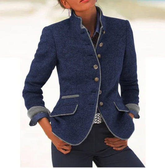 Hedwig™ | Elegante Strickjacke mit hohem Kragen