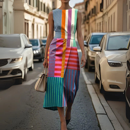 Jorinde™ | Midi-Kleid mit geometrischem Muster