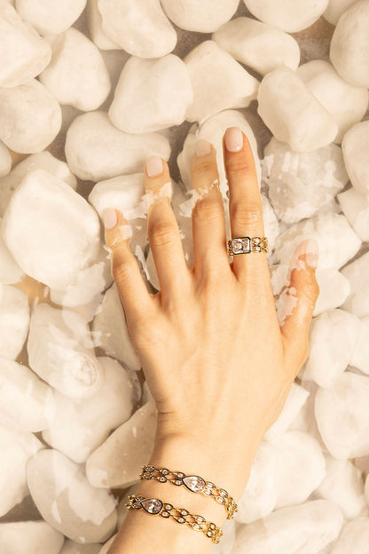 Ravina™ | Funkelnde Gliederkette Ring