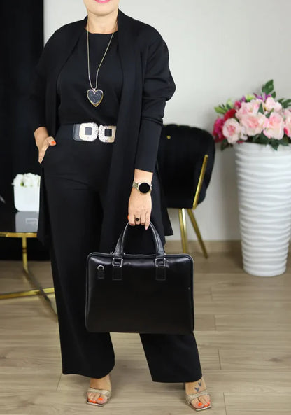 Veralyn™ | Eleganter Langer Mantel | 3-Teiliges Set